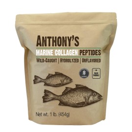 Anthony\'s Hydrolyzed Marine Collagen Peptides, Gluten-Free, Paleo and Keto Friendly, Unflavored, 1-Pound