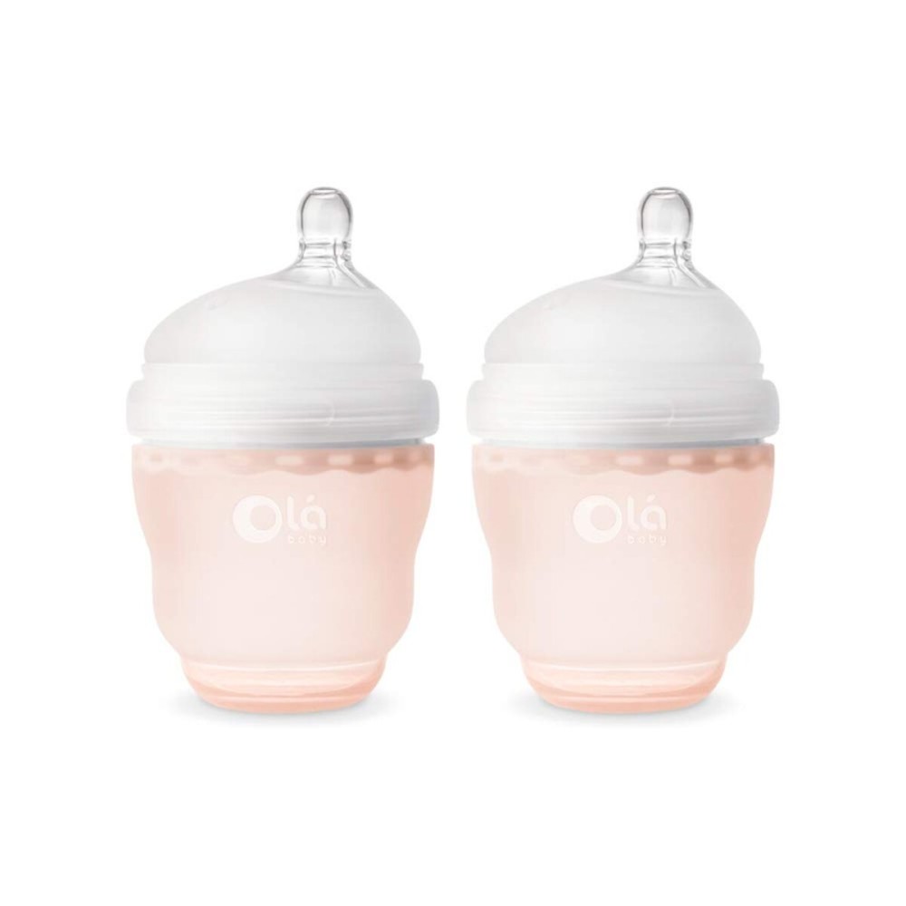 Olababy Gentle Bottle 2 Piece Coral Set, 4 Ounce