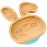 bamboo bamboo Baby and Toddler Plate with Suction Cup for Feeding and Weaning, Bamboo Bunny Plate with Secure Suction for Babies from 6 Months (Bunny, Pink)