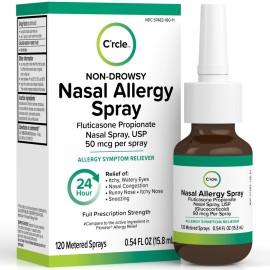 Fluticasone Nasal Spray Allergy Relief - 24 Hour Non Drowsy Allergy Nasal - Nose Spray Relief for Sinus Allergies - Prescription Strength Fluticasone Propionate 50mcg - 1 Month Supply