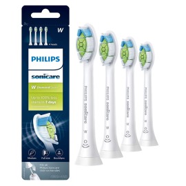 Philips Sonicare W DiamondClean - Genuine Replacement Electric Toothbrush Heads, White, 4 Pack One Year Supply, HX6064/65
