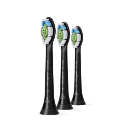 Philips Sonicare W DiamondClean - Genuine Replacement Electric Toothbrush Heads, Black, 3 Pack, HX6063/95