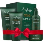 SheaMoisture Beard Kit for Men -Beard Wash, Conditioning Beard Oil, Full Beard Detangler + Beard Balm with Shea Butter & Maracuja Oil, Gifts for Men (4 Piece Set)