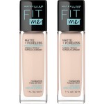 Maybelline New York Fit Me Matte + Poreless Liquid Oil-Free Foundation Makeup, 112 Natural Ivory, 1 Fl Oz x 2 Count