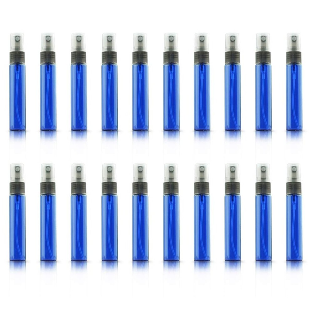 ZbFwmx 20 Pack Set 10ML Protable Refill Bulk Atomizer Spray Travel Perfume Bottle Hydrating Empty Bottle (Blue)