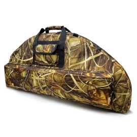 Silfrae Compound Bow Case Soft Bow Padded Case Light-Weight Bow Carry Bag with Arrow Pocket (Withered grass, L)