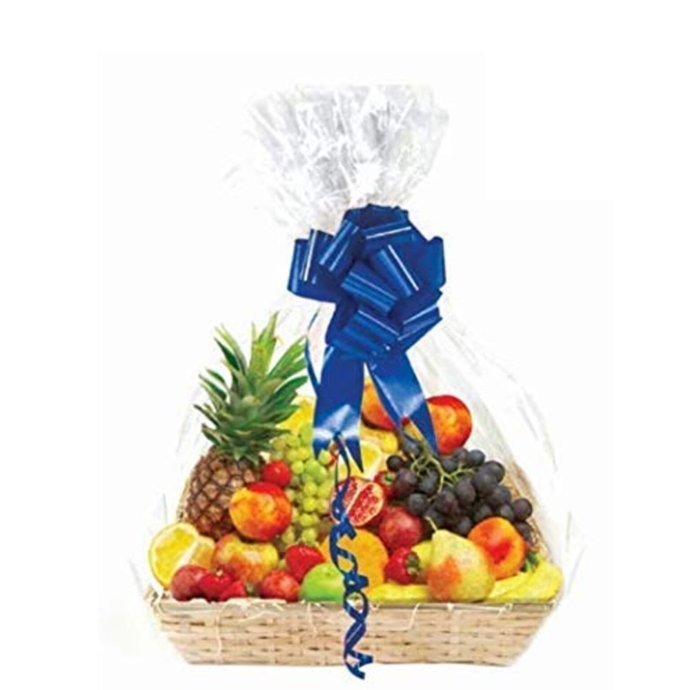 Purple Q Crafts Clear Basket Bags, Large Clear Cellophane Wrap for Baskets & Gifts 30x 40 1.5 Mil Thick (10 Pack)