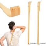 RENOOK Back Scratcher, 2 Pieces 16.5 Natural Strong Sturdy Traditional Bamboo Wooden Body Relaxation Massager for Itching Relief, Best Gift for Parents, Friends, Yourself and More.