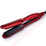MBHAIR Ceramic Crimper Iron for Fluffy Hairstyle Curling Iron, Corrugation Crimper Hair Irons, Anti Static Ceramic Hair Crimping Iron Adjust Temperature (Red)