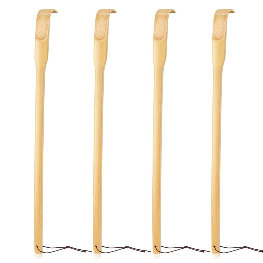 Renook 4 PCS Back Scratcher,16.5 Strong Sturdy Self-Massager Therapeutic Bamboo Wooden Back Scratchers for Scratching Itches,Best Gift for Father\'s Day Pregnant Women&People Who Need Longer Hands.
