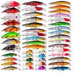 BAIKALBASS Bass Fishing Lures Kit Set Topwater Hard Baits Minnow Crankbait Pencil VIB Swimbait for Bass Pike Fit Saltwater and Freshwater (480-48pcs)