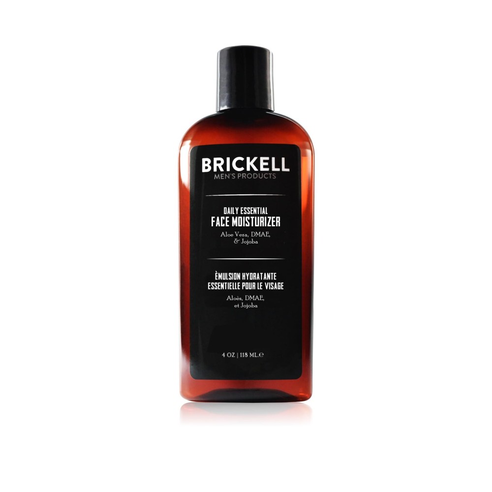 Brickell Men\'s Daily Essential Face Moisturizer for Men, Natural and Organic Fast-Absorbing Face Lotion with Hyaluronic Acid, Green Tea, and Jojoba, 4 Ounce, Unscented