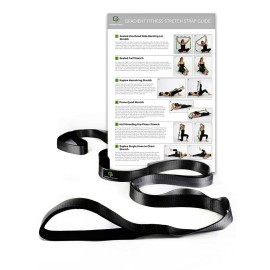 Gradient Fitness Stretching Strap for Physical Therapy, 12 Multi-Loop Stretch Strap 1 W x 8\' L, Neoprene Handles, Physical Therapy Equipment, Yoga Straps for Stretching, Leg Stretcher (Black)