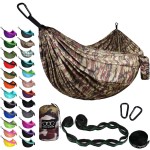 Gold Armour Camping Hammock - XL Double Hammock Portable Hammock Camping Accessories Gear for Outdoor Indoor with Tree Straps, USA Based Brand (Camouflage II)
