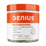 The Genius Brand Genius Mushrooms - Plant-Based Supplement for Immune, Focus & Energy Support - Lion\'s Mane, Cordyceps & Reishi - Organic & Non-GMO - 90 Veggie Capsules