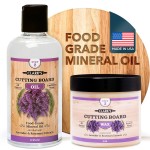 CLARK\'S Food Grade Mineral Oil (12oz) and Carnauba Wax (6oz) Set - 100% Natural Butcher Block Oil and Cutting Board Wax - Food Safe Beeswax and Wood Cutting Board Oil with Lavender & Rosemary Extract