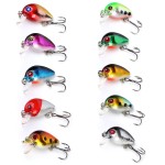 Mini Ice Fishing Lures Micro Crankbait with Treble Hook Fishing Bait 2.6cm/1.6g with Fishing Tackle Box for Freshwater Fishing by Sougayilang