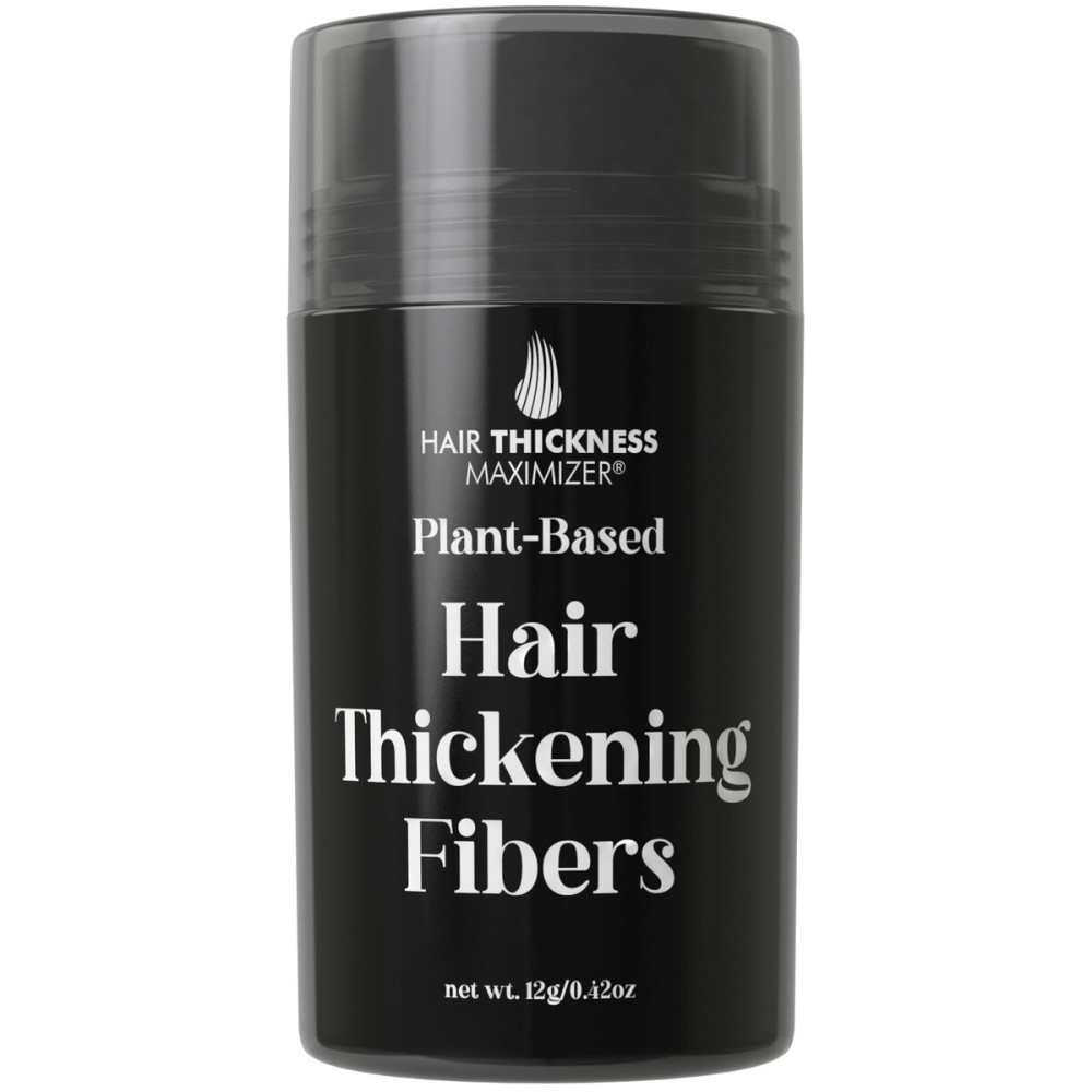 Hair Fibers for Thinning Hair For Women, Men. Plant-Based Formula for Instant Hairline & Bald Spot Coverage. Non-Itchy, Easy to Wash Out (Grey)