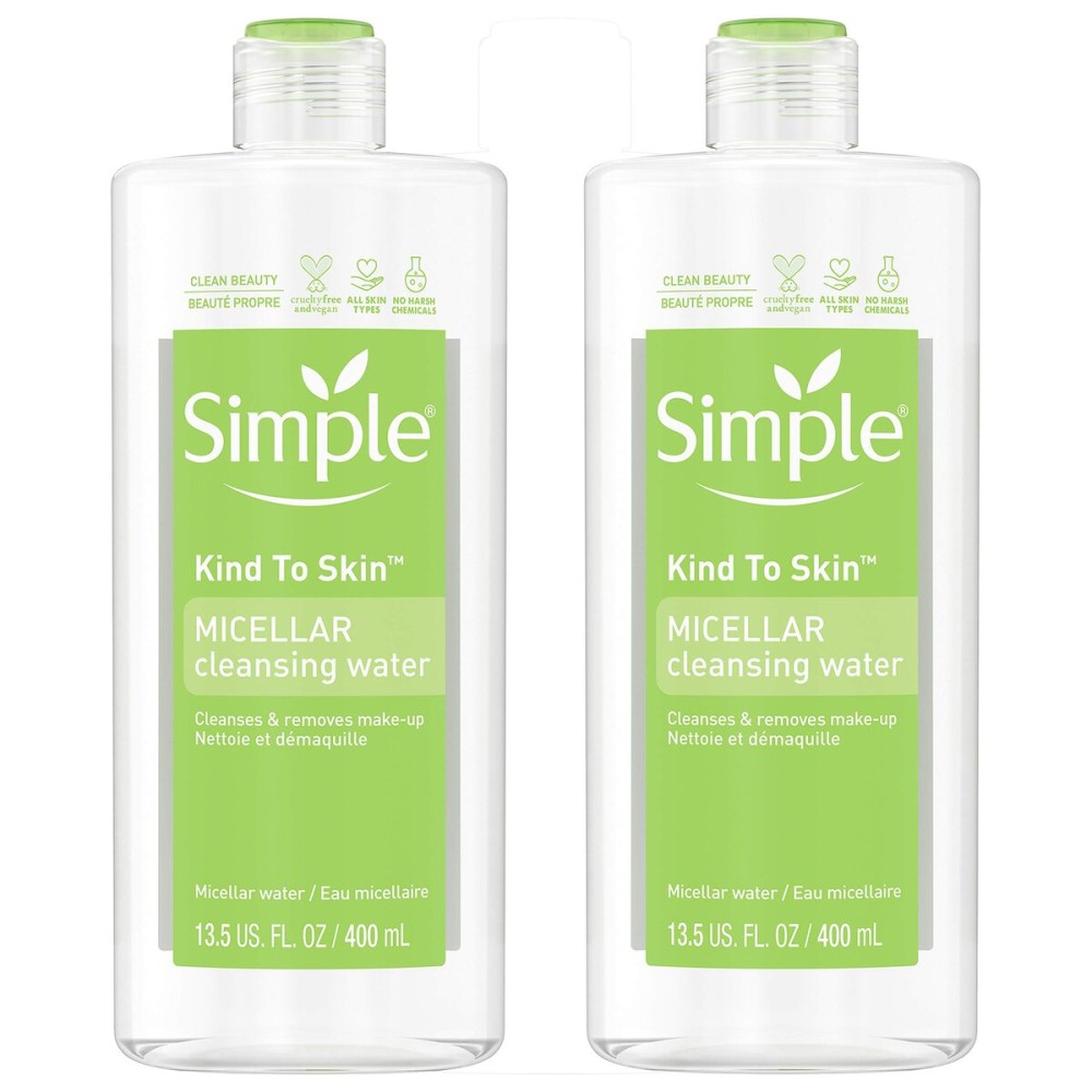 Simple Micellar Cleansing Water 13.5 Fl Oz (Pack of 2)
