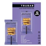 TRUBAR Vegan Protein Bar, Smother Fudger Peanut Butter, Gluten Free, Plant Based Protein, Dairy Free, Non GMO, Soy Free, No Sugar Alcohols, 12G Protein, 13G Fiber, Healthy on the Go Snack Bars, 12 CT