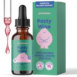 JoySpring Potty Wise Drops - Natural Constipation Relief for Kids & Toddlers - Elderberry, Licorice Root Extract, Fennel Seed & Senna - Sugar-Free Vegan Liquid Blend Supplement (1 fl oz) 30 Servings