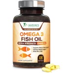 Omega 3 Fish Oil 2400 mg - Triple Strength EPA & DHA Fatty Acids for Heart, Brain & Joint Support - Wild-Caught, Burpless, Lemon Flavor Supplement - Natural, Non-GMO, Gluten-Free - 120 Softgels