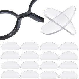 TOODOO 18 Pairs Eyeglasses Nose Pads Adhesive Silicone Glasses Replacement Anti Slip Nosepads for Eyeglass Glasses Sunglasses (Transparent, 1mm)