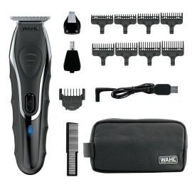 Wahl Aqua Blade Rechargeable Wet/Dry Lithium-Ion Deluxe Beard Trimmer for Men - Interchangeable Heads for Detailing, Hair, Mustache and Body Grooming - Model 9899-100