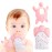 Liname 2 Pack Teething Mitten with Soothing Toy - Baby Chew Toy and Teething Glove- Infant Teething Mitten Crinkle Sound and Textured Silicone to Soothe Sore and Swollen Gums