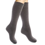 SocksLane Cotton Compression Socks for Women & Men. 15-20 mmHg Support Knee-High Charcoal Gray M/L