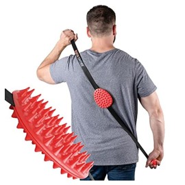 Cactus Scratcher Original Back Scratcher - 2-Sided Back Scratching Tool for Hard-to-Reach Area, Durable 45 Strap with Ball Handles for Towel Like Operation, Universal Gifts for Men and Women, Red