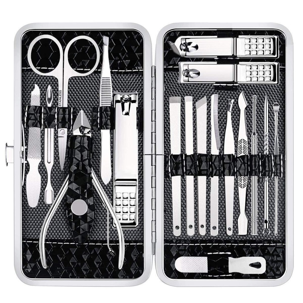 Nail Clippers Set Fingernail and Toenail Clipper Cutters Men\'s Accessories,Manicure Pedicure Kit Professional Grooming Kits,Nail Care Tools with Travel Case Stocking Stuffers Gifts for Men Women