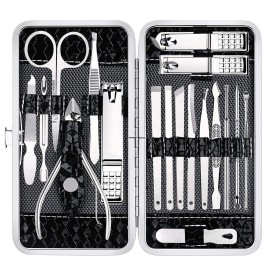 Nail Clippers Set Fingernail and Toenail Clipper Cutters Men\'s Accessories,Manicure Pedicure Kit Professional Grooming Kits,Nail Care Tools with Travel Case Stocking Stuffers Gifts for Men Women