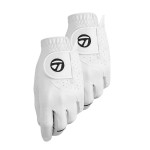 TaylorMade Golf STRATUS TECH GLOVE 2-PACK (WHITE, RIGHT HAND, MEDIUM/LARGE), WHITE(MEDIUM/LARGE, WORN ON RIGHT HAND)