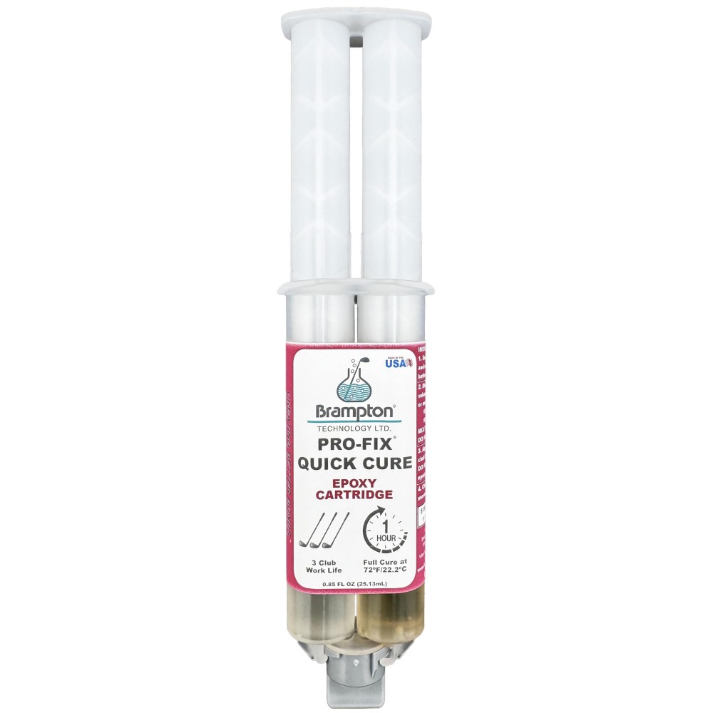 Brampton PRO-FIX Quick Cure Golf Epoxy - 1 Hour Golf Club Repair - Golf Epoxy for All Golf Shafts, Golf Heads, Drivers, Putters, and Irons - Engineered for The Golf Industry (0.85oz)