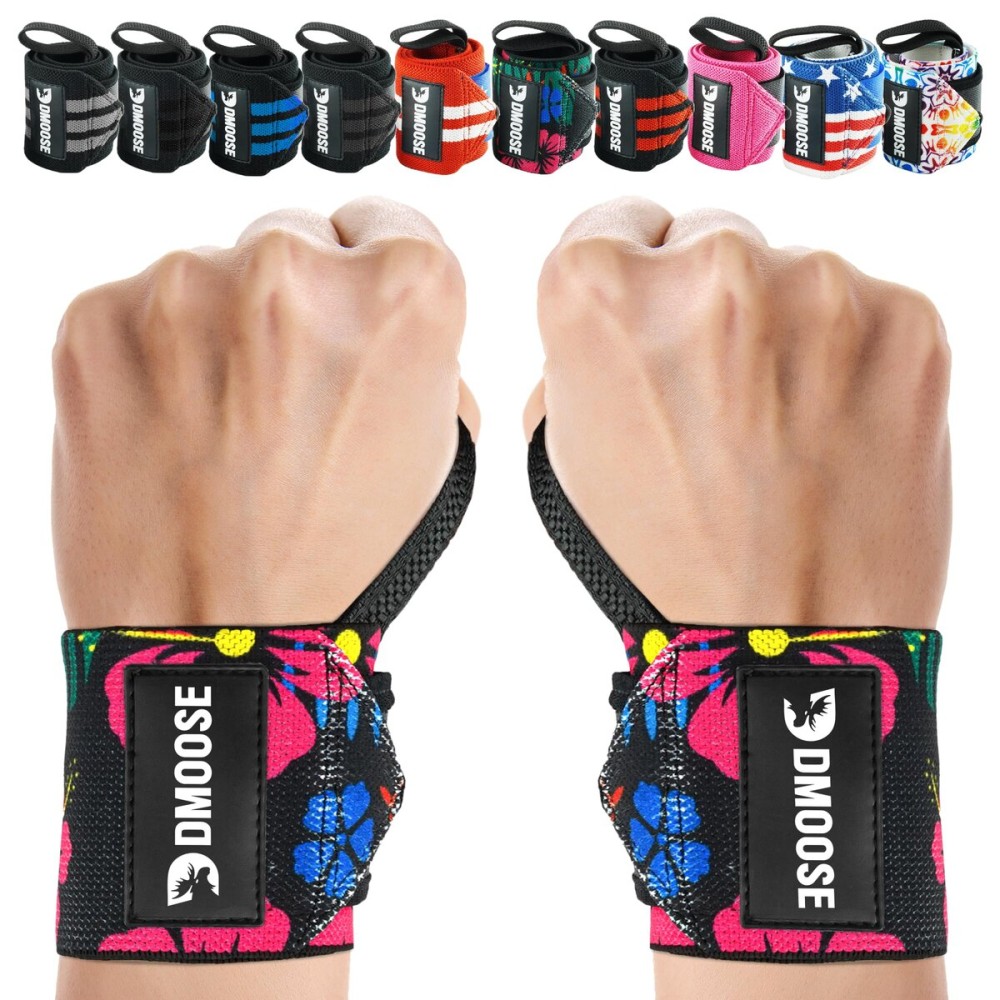 DMoose Wrist Wraps (IPL Approved), Avoid Injury and Maximize Grip with Thumb Loop, 18 or 12 Gym Wrist Wraps Pair, Wrist Wraps for Weightlifting Men, Wrist Brace for Working Out & Wrist Support
