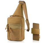 M-Tac CCW Sling Bag for Men & Women - EDC Shoulder Bag Tactical - Crossbody Concealed Carry Bag - Mens Chest Pack (Coyote Loop Panel)