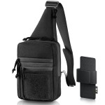 M-Tac Sling Bag for Men & Women - EDC Shoulder Pack - Crossbody Tactical Chest Bag - Everyday Tactical Gear (Black Loop Panel)