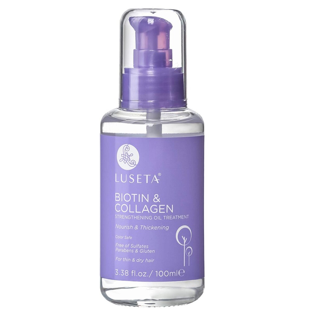 L LUSETA Biotin Hair Growth Serum with Collagen, Hair Oil for Thin and Damage Hair Growth Oil, Biotin growth serum for Frizzy & Damaged hair, Thickening and Healthier Scalp for Men & Women 3.38 Fl Oz
