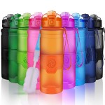 ZORRI Sport Water Bottle for Kids, 500ml/17oz - Bpa Free Eco-Friendly Tritan Plastic, Reusable Drinks Water Bottles with Filter, Leak Proof Flip Top, Open with 1-Click - for Gym, Yoga, Running