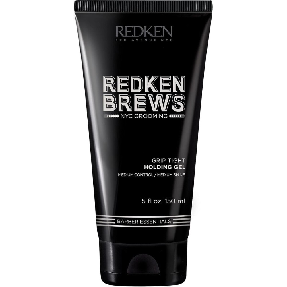 Redken Brews Holding Gel For Men | Men\'s Hair Gel | Medium Hold Styling | Medium Shine | Flake-Free, No Crunch Styling | For All Hair Types, Great For Curly Hair |5 Fl Oz