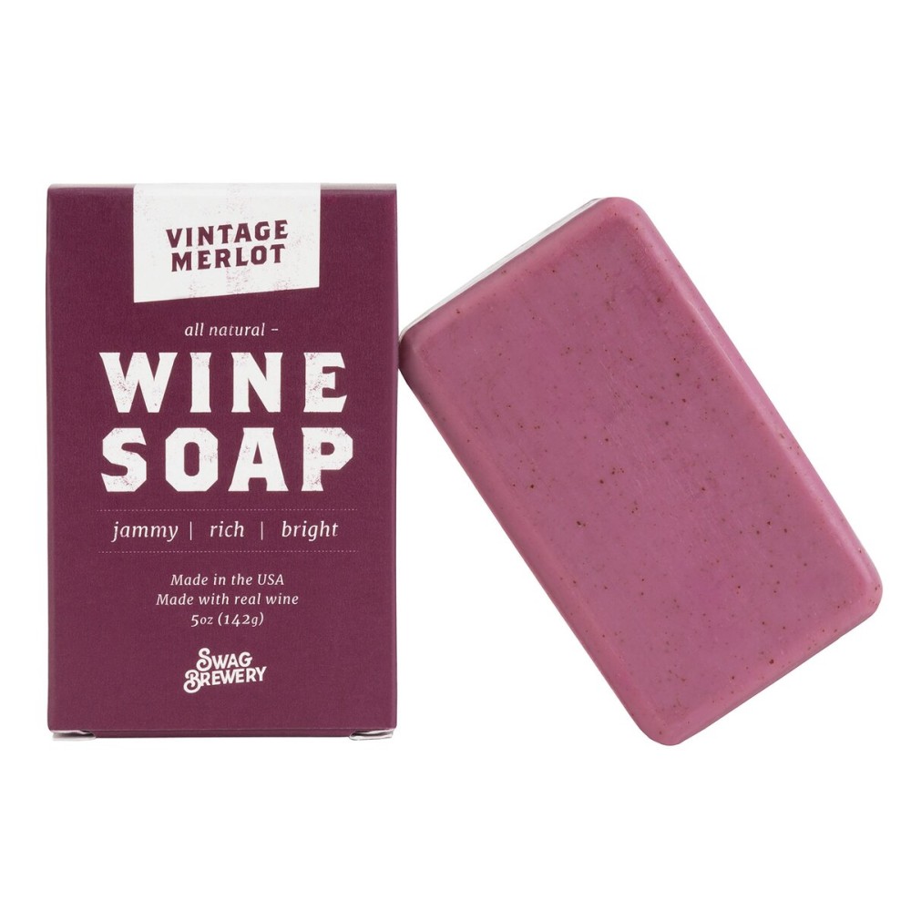 Swag Brewery Vintage Merlot WINE SOAP | Great Gift for Women, Birthdays, Wives, Men, and All Wine Lovers | All Natural + Made in USA | Funny Bath and Relaxation Accessories