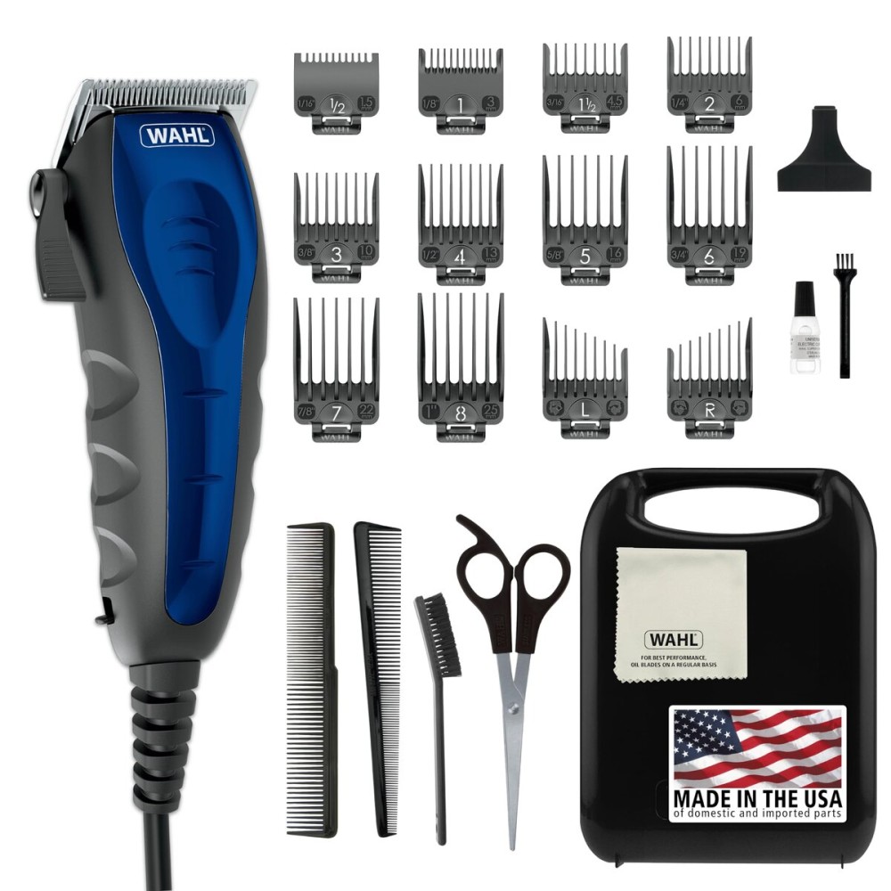 Wahl USA Self Cut Compact Corded Clipper Personal Haircutting Kit with Adjustable Taper Lever, and 12 Hair Clipper Guards for Clipping, Trimming & Personal Grooming - Model 79467