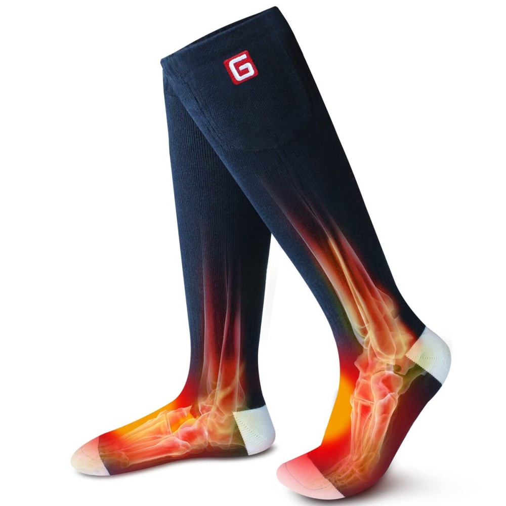 Rabbitroom 4000mAh Heated Socks for Men Women Rechargeable Upgraded Electric Washable Socks Up to 10-Hour Warmth Relief for Arthritis Chronically Cold Feet Ideal for Hunting Skiing Outdoor Activities