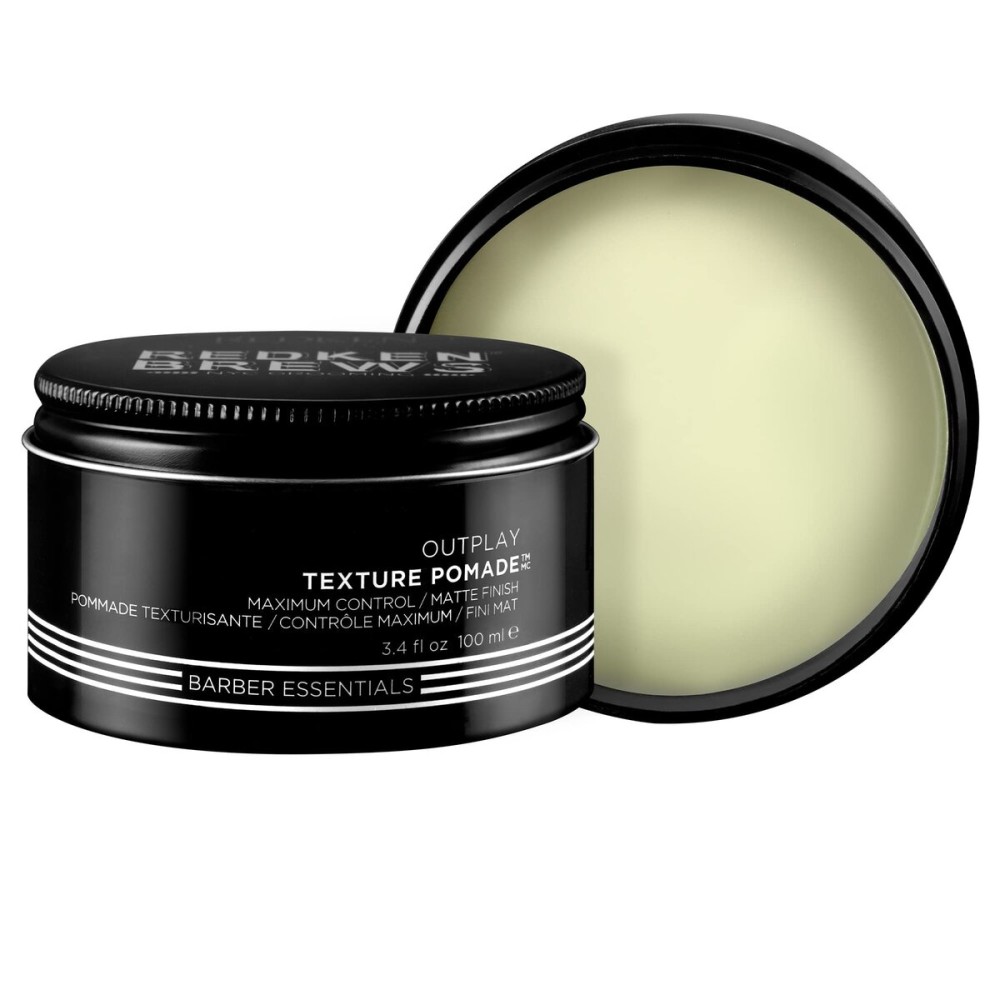 Redken Brews Texture Pomade For Men For All Hair Types - Maximum Strong Hold, Natural Matte and Low Shine Finish With No Crunch Styling and Sculpting