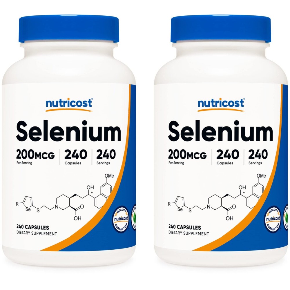 Nutricost Selenium 200mcg, 240 Veggie Caps (2 Bottles) - Non-GMO, Gluten Free L-Selenomethionine