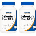 Nutricost Selenium 200mcg, 240 Veggie Caps (2 Bottles) - Non-GMO, Gluten Free L-Selenomethionine