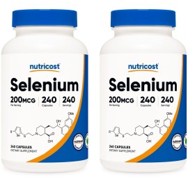 Nutricost Selenium 200mcg, 240 Veggie Caps (2 Bottles) - Non-GMO, Gluten Free L-Selenomethionine