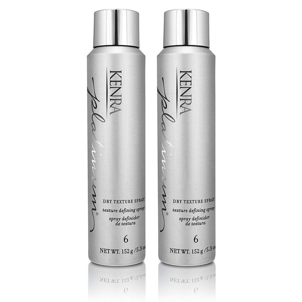 Kenra Platinum Dry Texture Spray 6 | Texture Defining Styler | Increases Texture & Fullness | Absorbs Oils & Impurities | Ultra-Lightweight, Non-Drying Formulation | All Hair Types | 5.3 oz. (2-Pack)