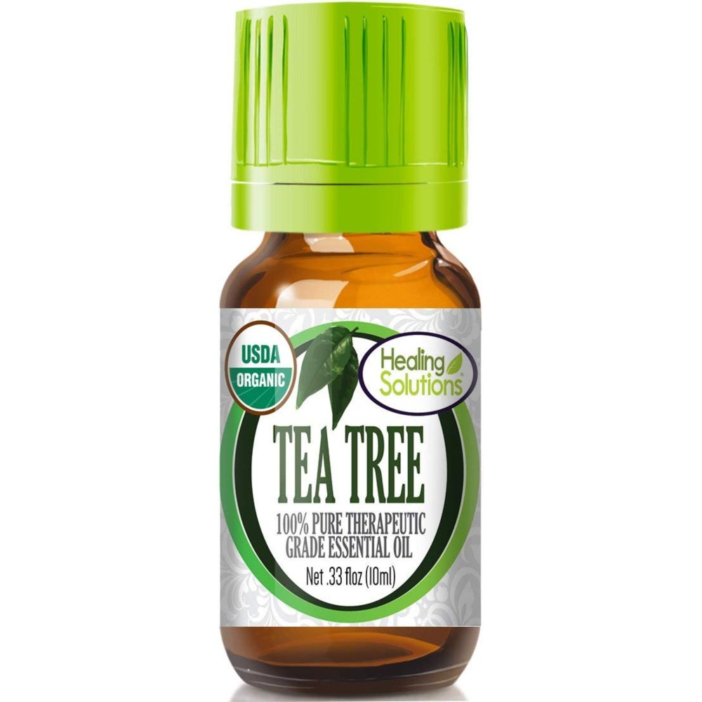 Healing Solutions Tea Tree Essential Oil 0.33 oz (10ml) - Organic, Undiluted, Pure Tea Tree Essential Oil for Skin, Face - Therapeutic Grade